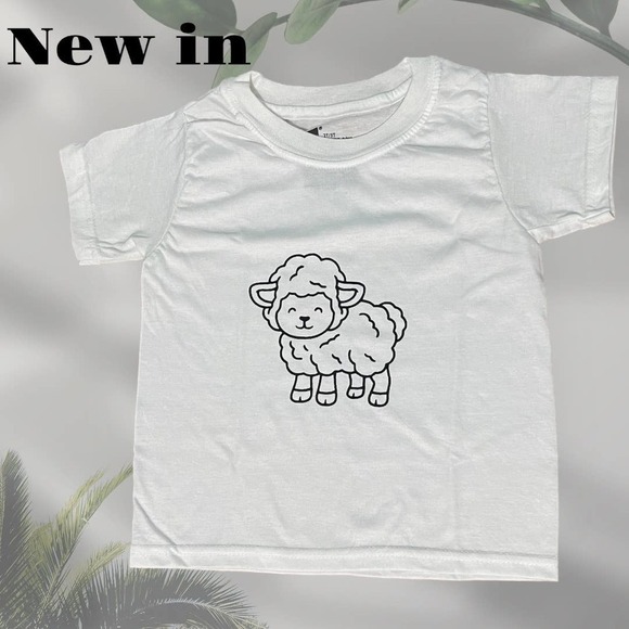 LITTLE LAMB GRAPHIC TODDLER T-SHIRT CUTE FARM ANIMAL 2T/3T‎ GIFT NEW - Picture 1 of 6